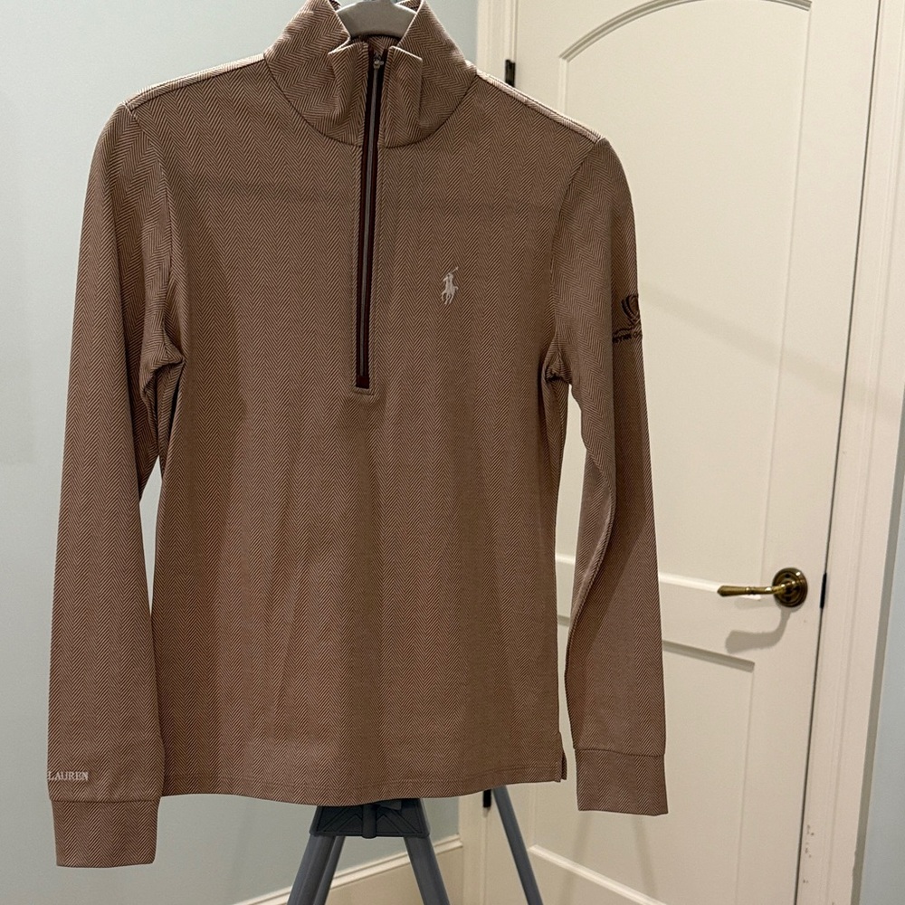 Ralph Lauren Tan Zip-Up 1/4 Zip for Wonen